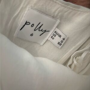 Princess Polly XS SIZE 0 Mini Fringe White Dress